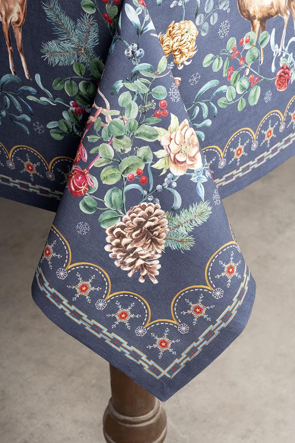 Maison d' Hermine Christmas Joy 100% Baumwolle Tischdecke für Küche | Abendessen | Tischplatte | Dek