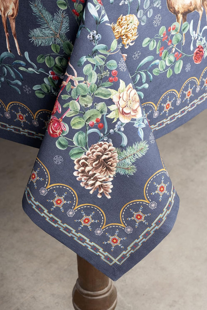 Maison d' Hermine Christmas Joy 100% Baumwolle Tischdecke für Küche | Abendessen | Tischplatte | Dek