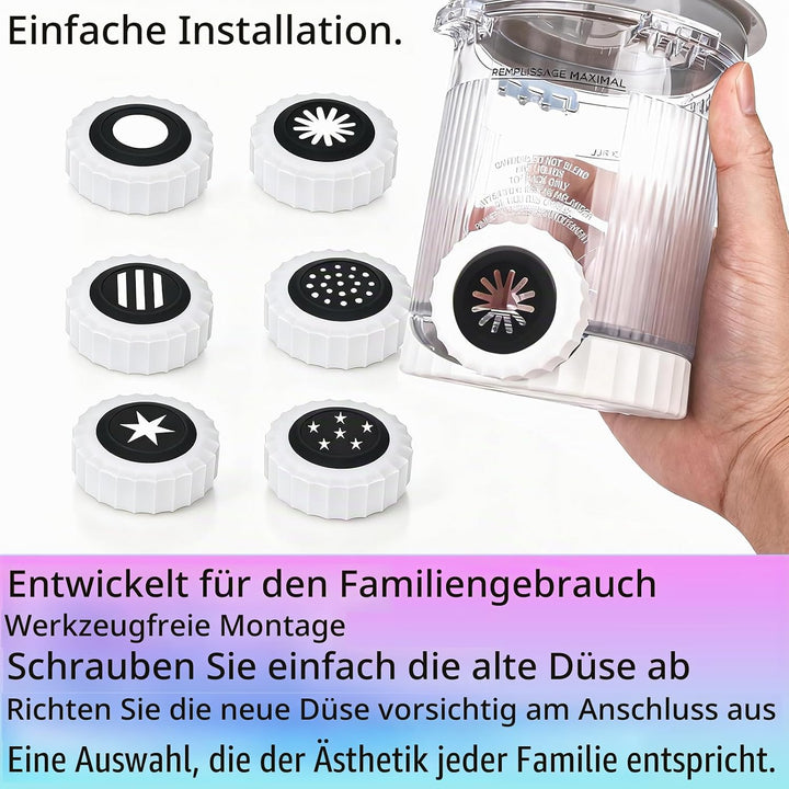 6 Sets Wirbeldüse für Ninja Swirl Creami Pints Deckel, weiche Servierdüse für Ninja Swirl Creami NC7
