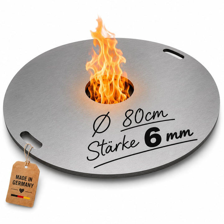 Terma Feuerplatte -80cm- Stärke -6mm- Made in Germany, Grillplatte plancha grillplatte feuerring für
