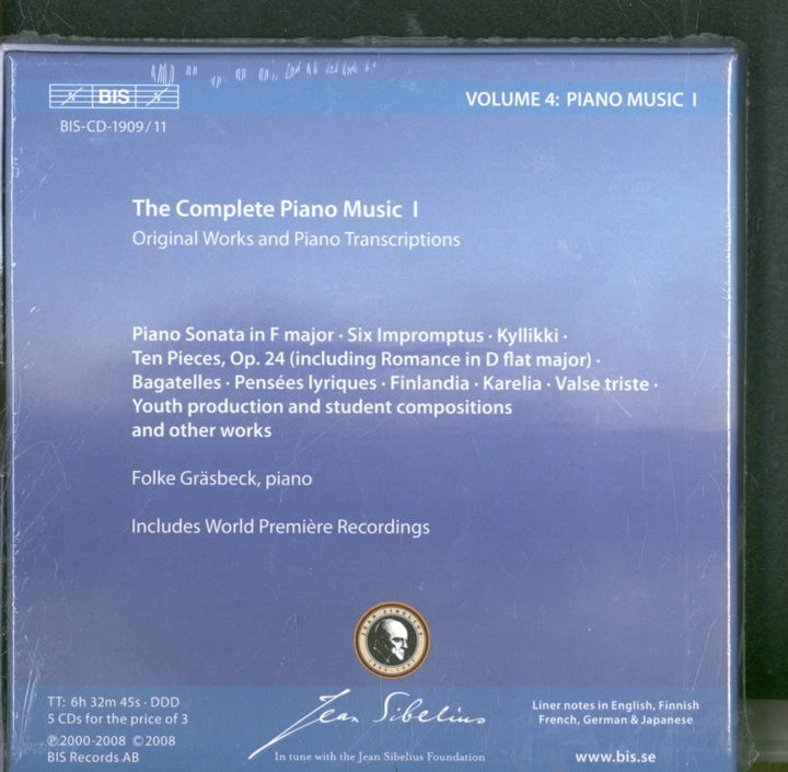 Sibelius-Edition Vol. 4: Klaviermusik Vol.1, Audio-CD
