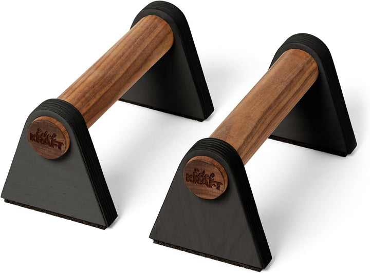 Handstand und Liegestützgriffe Handle | Ergonomisch, gelenkschonend, mit Gummifüssen | 2er Set | Kom