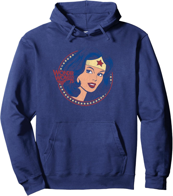 Wonder Woman 75 Starburst Portrait Pullover Hoodie