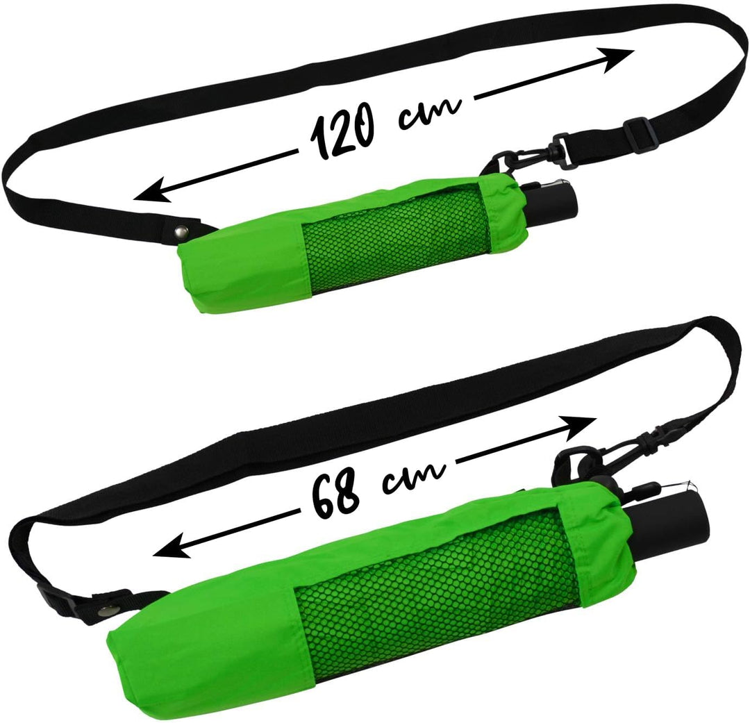 iX-brella Trekking XL Taschenschirm 115 cm gross mit Umhängetasche neon green, neon green