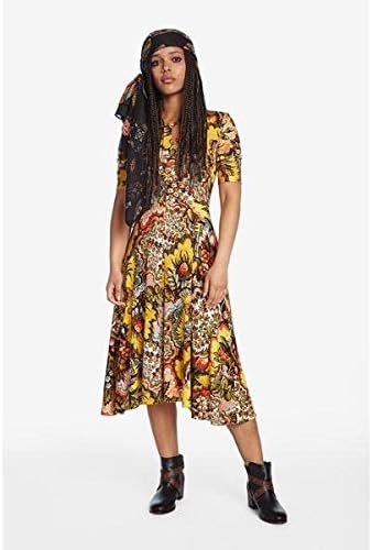 Desigual Damen 19wwvk664092 Kleid, Grün, 26 Kurz EU