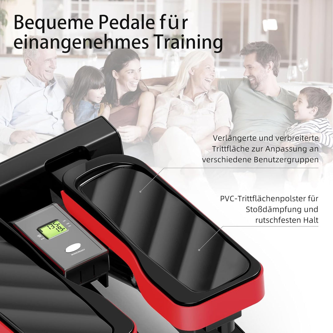 ST3 Mini Stepper mit Power Ropes & Display – Heimtrainer für Zuhause, leise Hydraulik-Zylinder, Fitn