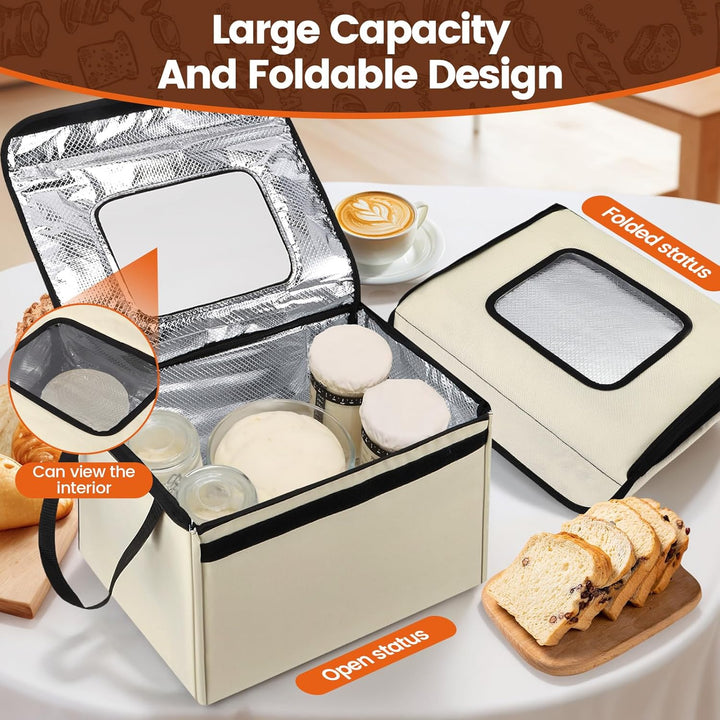 Brot Gärbox Sauerteig mit Heizung, Faltbare Brot Gärschrank Einstellbare Temperatur & Timer, Teiggär