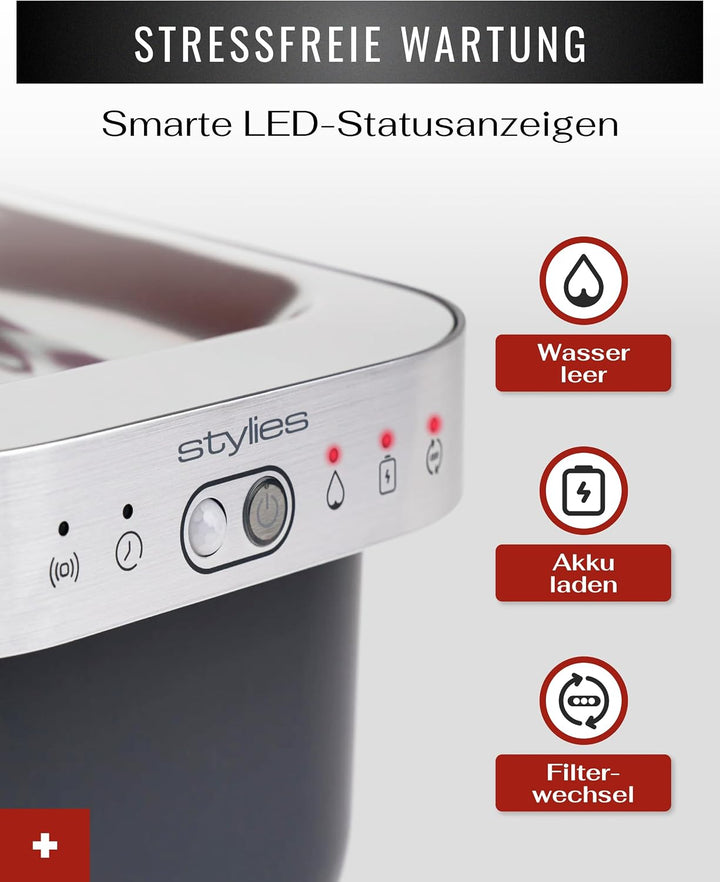 Katzenbrunnen kabellos, Trinkbrunnen Katze 2,5L, 5000mAh Akku bis 80 Tage, Bewegungsmelder, Hunde &amp;