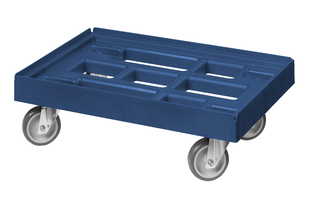Transportroller für Kisten 60 x 40 cm mit 4 Lenkrollen in blau