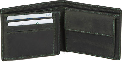 Visconti Trifold Leder Herren Geldbörse Hunter Wallet (701) RFID (Grün (Green)), Grün (Green)