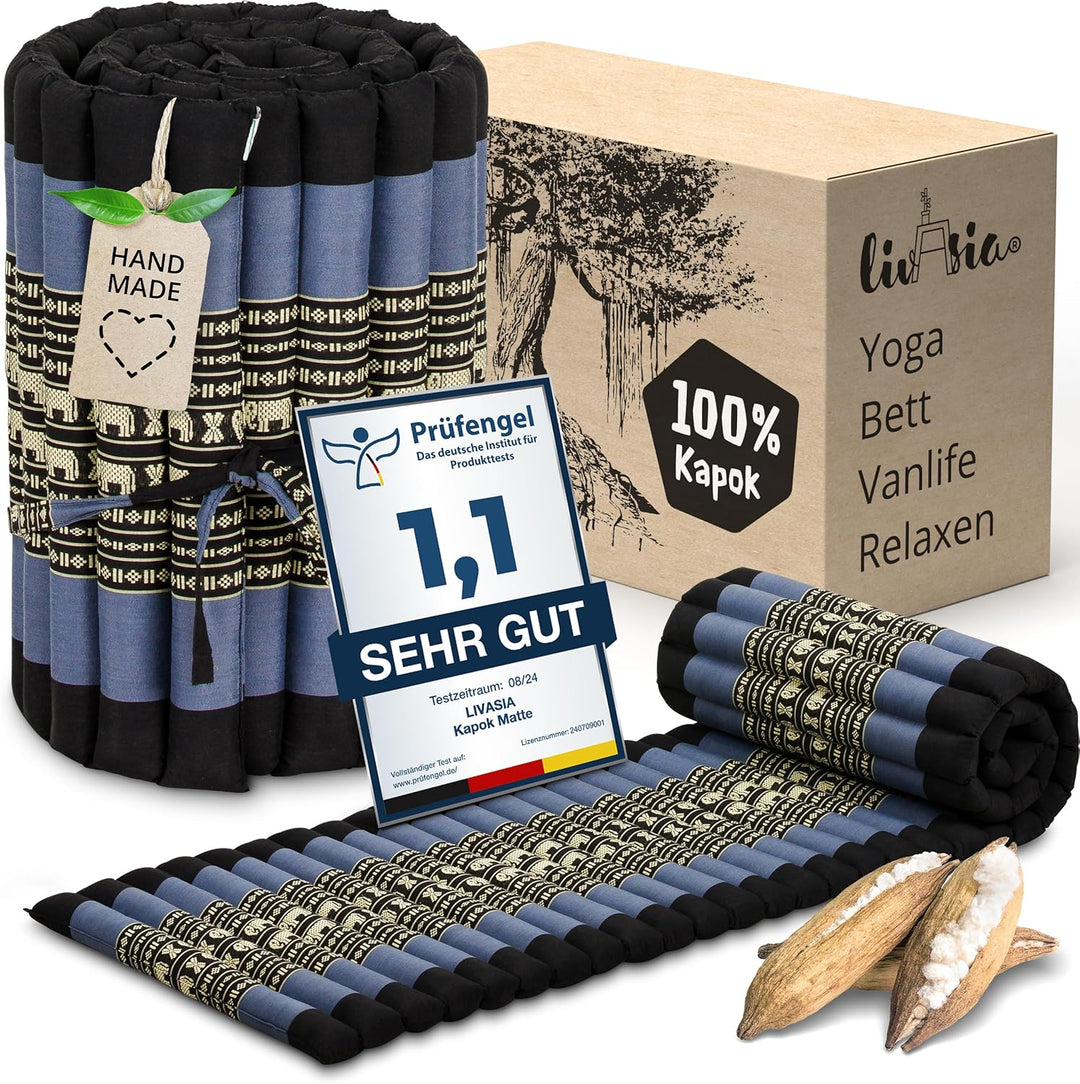 livasia Rollmatte Rollmatratze L-200x110x4,5cm, Gästebett Gästematratze 1 Person, Reisebett Kofferra