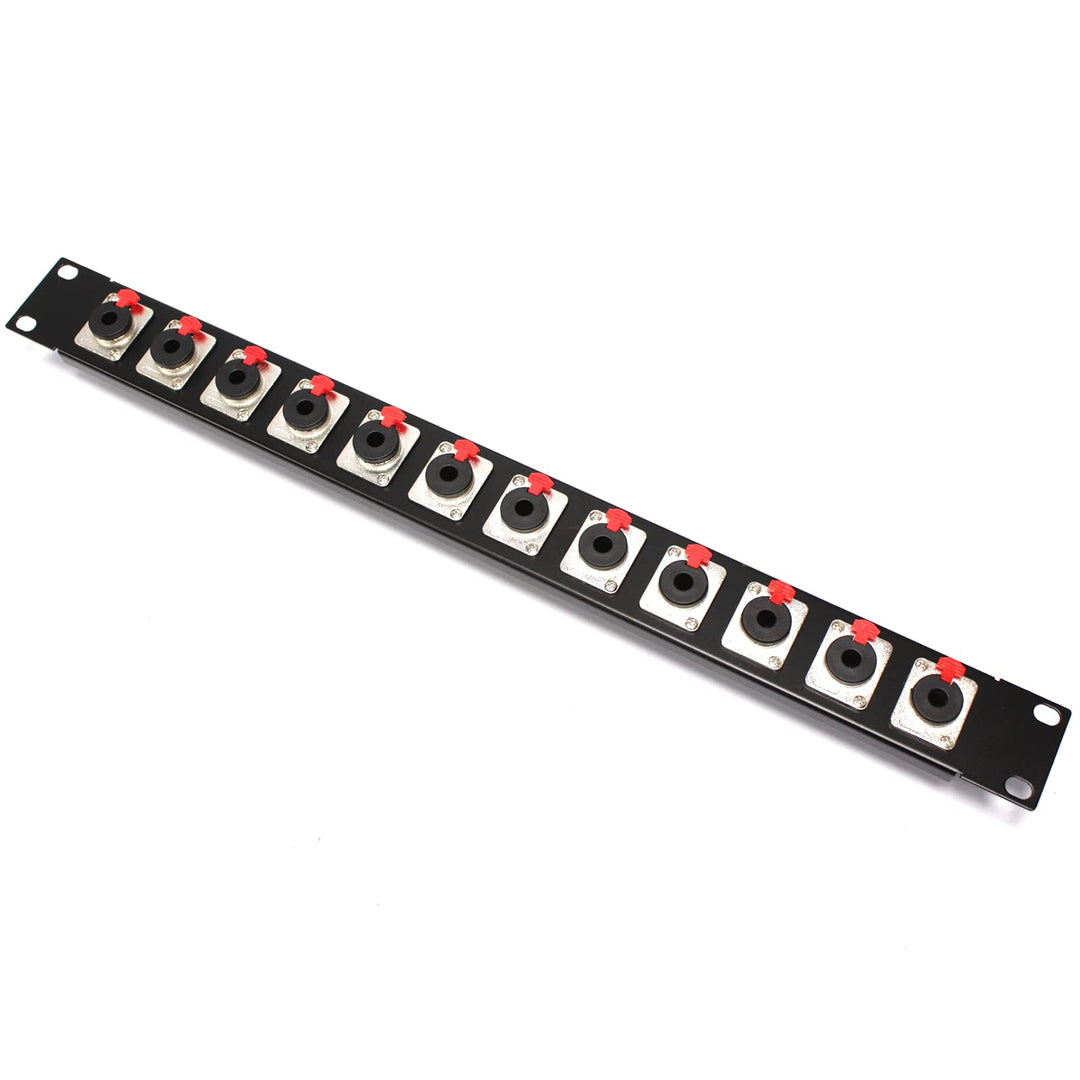 BeMatik - Patch Panel rack19 12-Port-Jack6.3mm-Buchse 1U