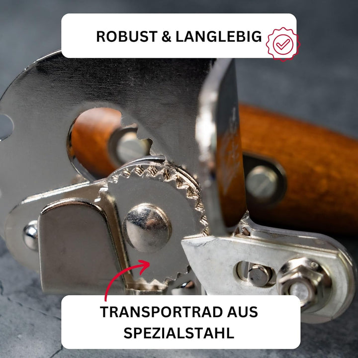 Westmark Set 3-tlg.: 1 Profi-Dosenöffner Titan + 1 Ersatz-Messer + 1 Ersatz-Treibrad, Stahl/Holz/Sta