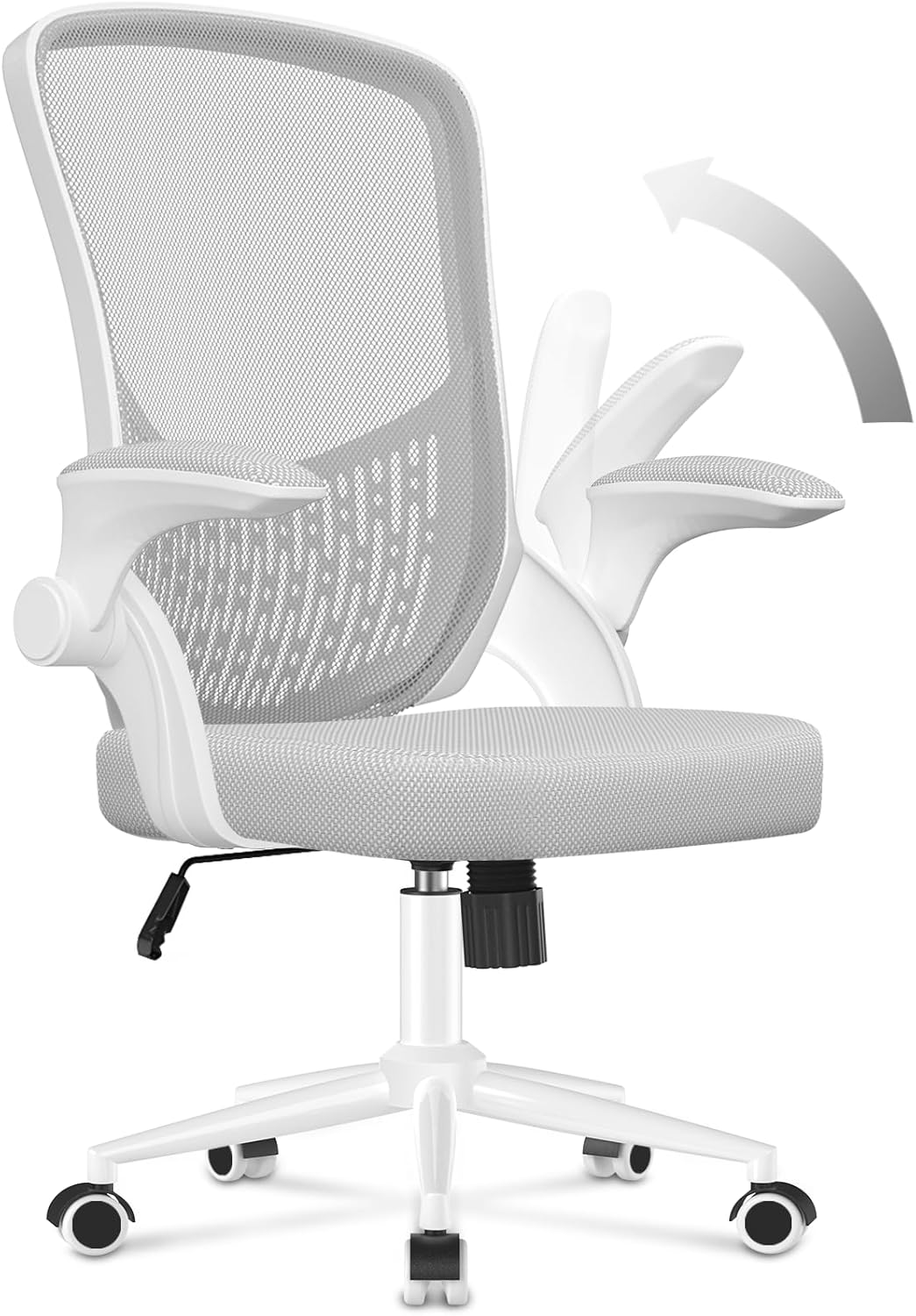 naspaluro Ergonomischer Bürostuhl, Schreibtischstuhl mit 90° Klappbaren Armlehnen, Einzigartige Lend