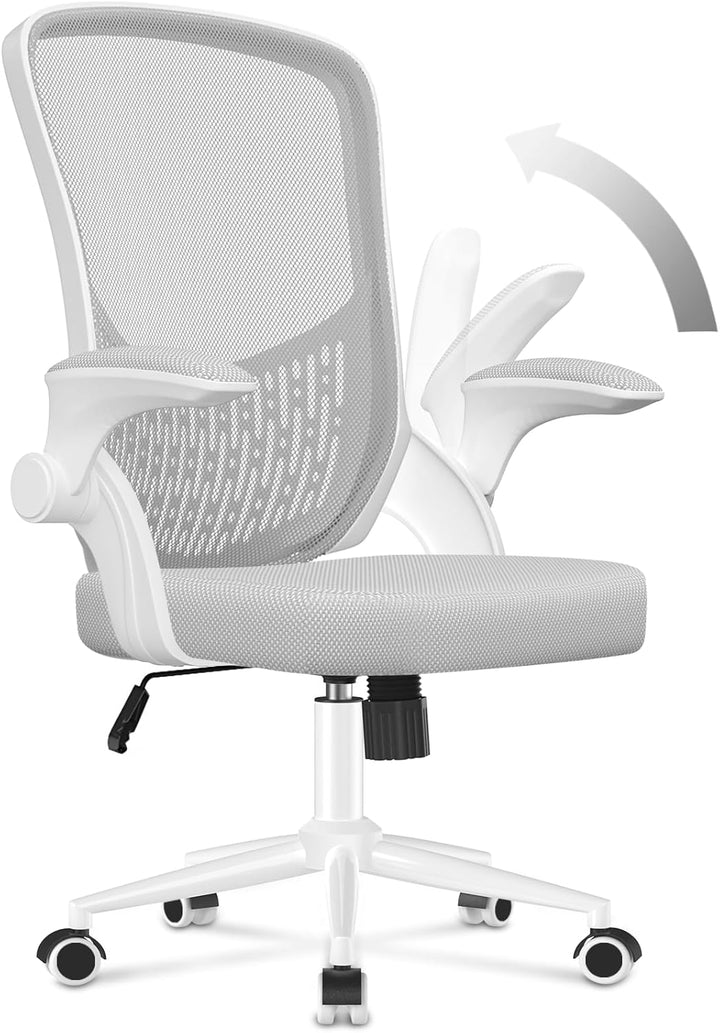 naspaluro Ergonomischer Bürostuhl, Schreibtischstuhl mit 90° Klappbaren Armlehnen, Einzigartige Lend