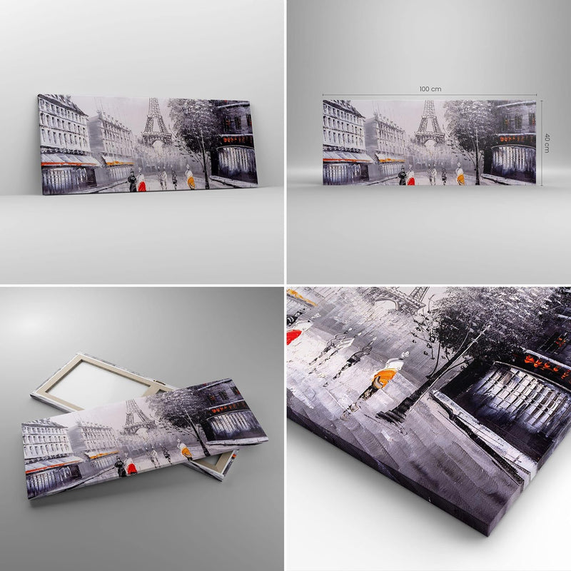 Bilder auf Leinwand 100x40cm Leinwandbild Architektur Paris Eiffle Frankreich Gross Wanddeko Bild Sc