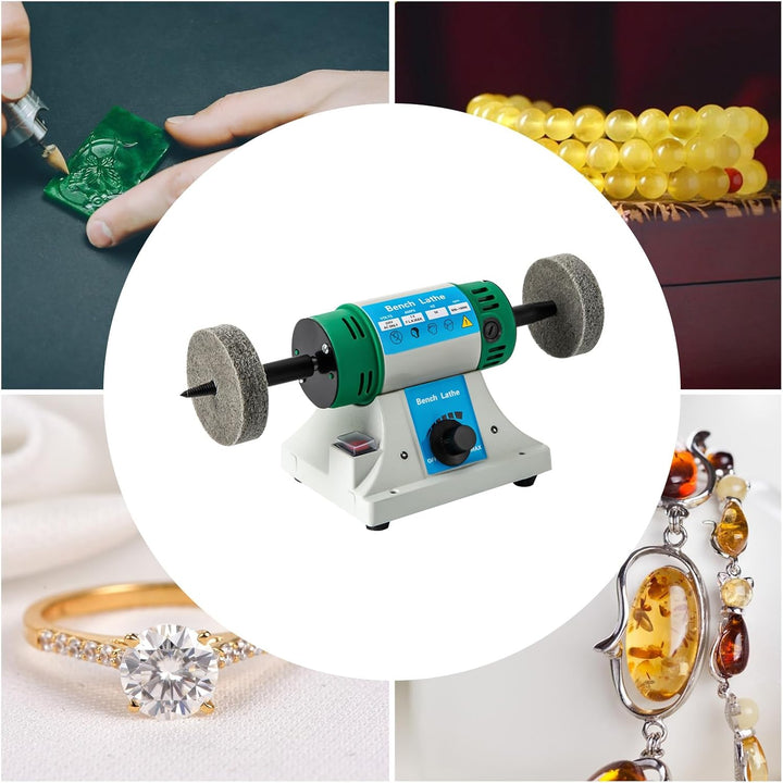 Poliermaschine für Schmuck, 220V 320W Poliermaschine Set, Einstellbare Polier- und Poliermaschine, D