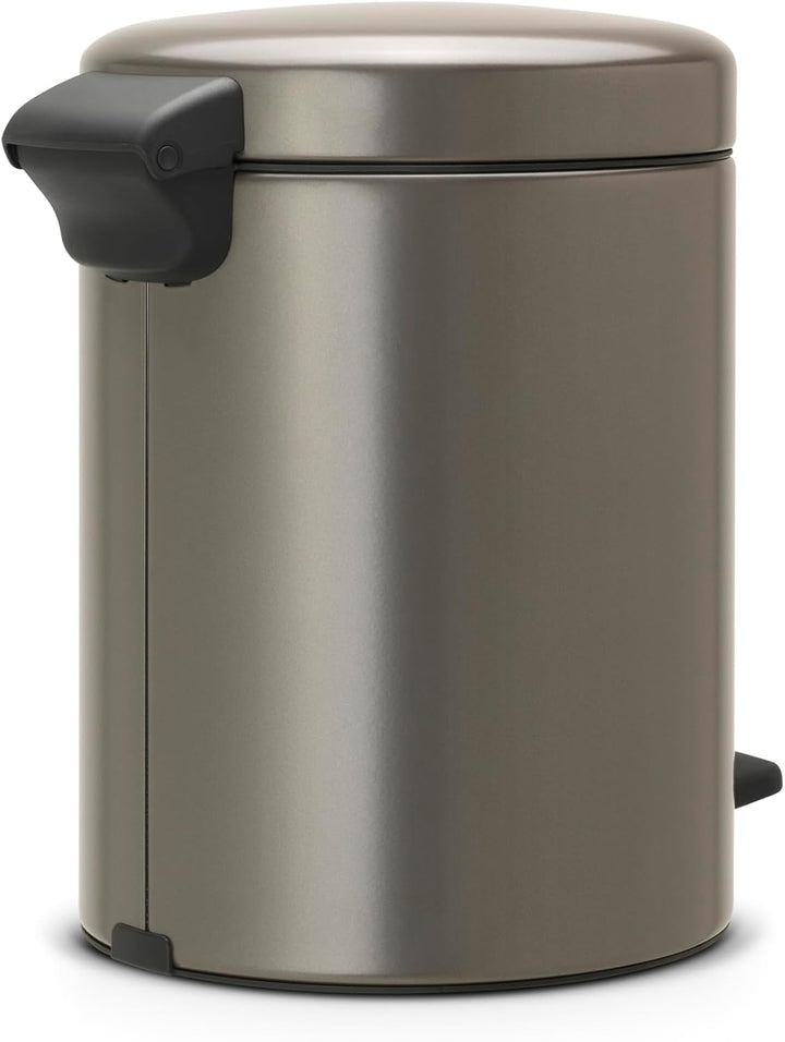 Brabantia Treteimer mit Inneneimer, 5L, aus Kunststoff, stahl, Platinum 5 Liter Platinum, 5 Liter Pl