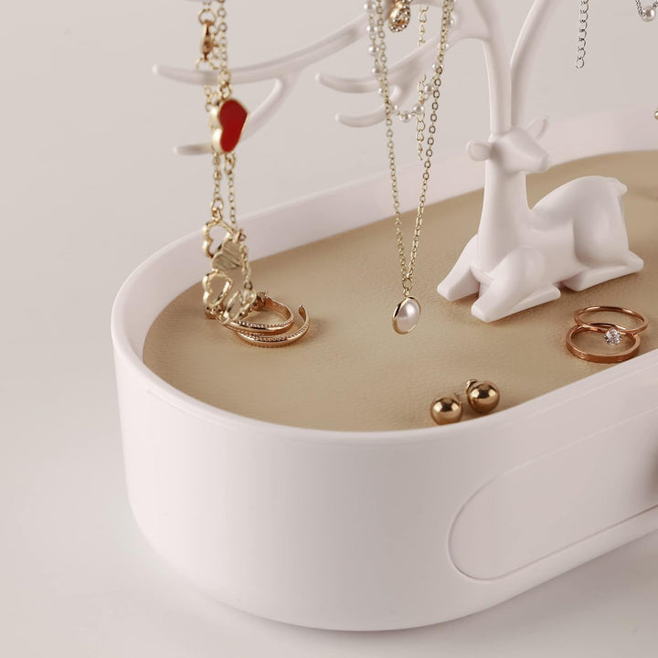 MORE&LESS Geweih Ornament Display Rack mit Schublade Kristall Griff Baum Turm hängende Aufbewahrungs