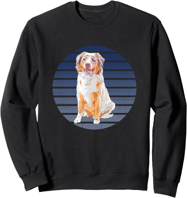 Australischer Schäferhund mit australischem Motiv, Rot / Blau Sweatshirt