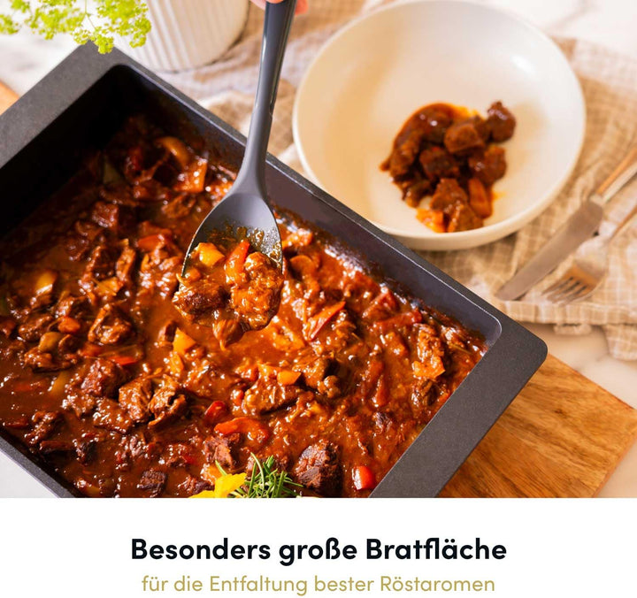 Hoffmann x CALLEkocht Aluminium-Handguss Bräter, 41x26 cm, Anthrazit, Induktionsgeeignet, Backofenfe