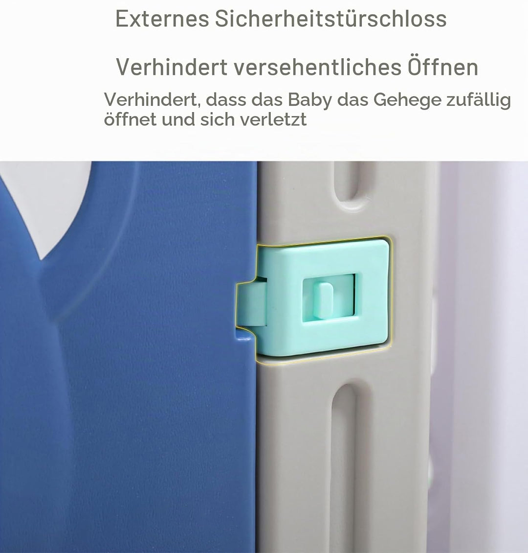 Laufstall Baby, Laufstall Faltbar für Drinnen Draussen, Grosser Laufgitter Baby mit Matratze, Kinder
