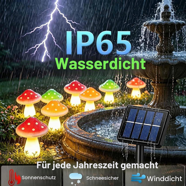Cozymeow Garten Deko Draussen 6 LED Solar Pilze Deko, 8 Modi Fliegenpilz Wasserdicht solarfiguren fü