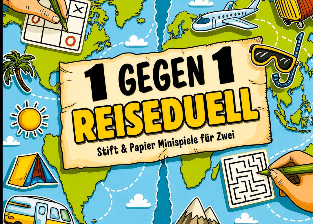 1 gegen 1 Reiseduell: Stift und Papier Minispiele für Zwei | Buchhandelsausgabe, Taschenbuch