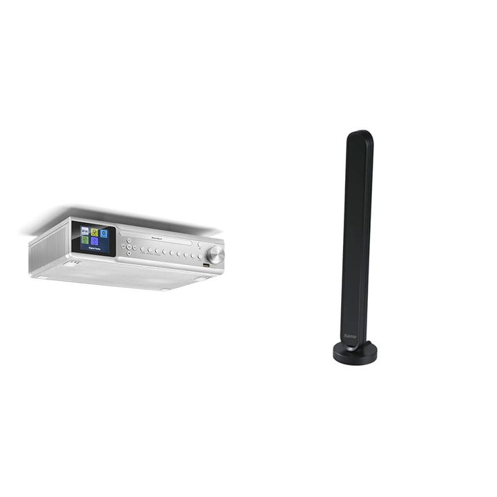 Karcher RA 2060D-S - Unterbau-Küchenradio mit CD-Player, DAB+ / UKW-Radio & Hama DAB-Zimmerantenne f
