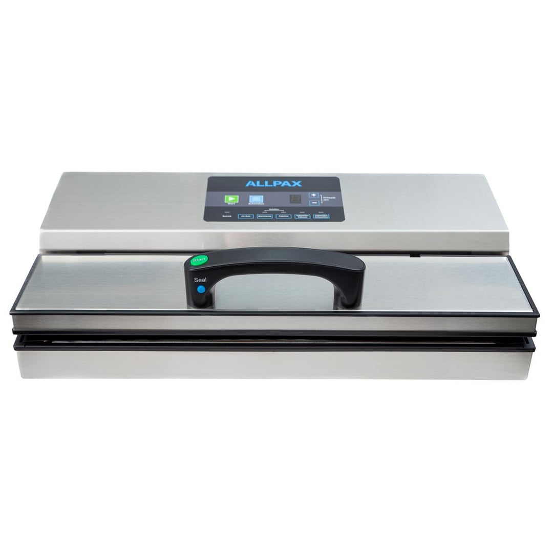Vakuummaschine P 455 aus Edelstahl - inkl. 100 Vakuumbeutel 30 x 40 cm - 97% Vakuumleistung - vollau