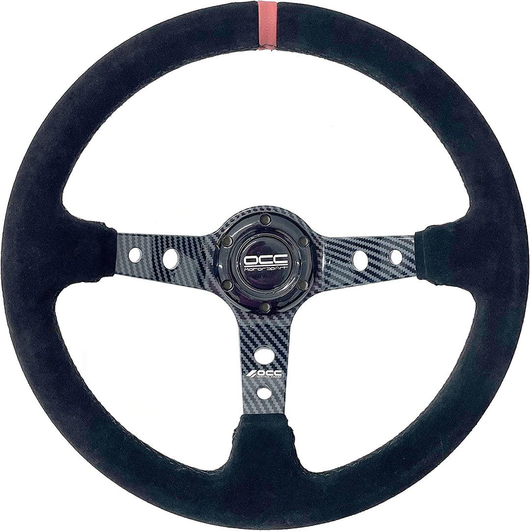 Occ Motorsport OCCVOL005, SCHWARZ - ROT, ALCANTARA, ALUMINIUM IN KARBONOPTIK, OFFSET