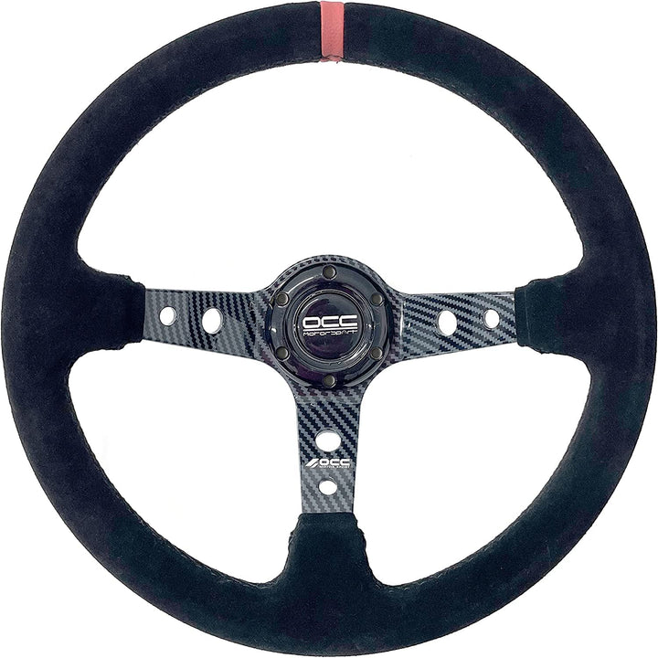 Occ Motorsport OCCVOL005, SCHWARZ - ROT, ALCANTARA, ALUMINIUM IN KARBONOPTIK, OFFSET