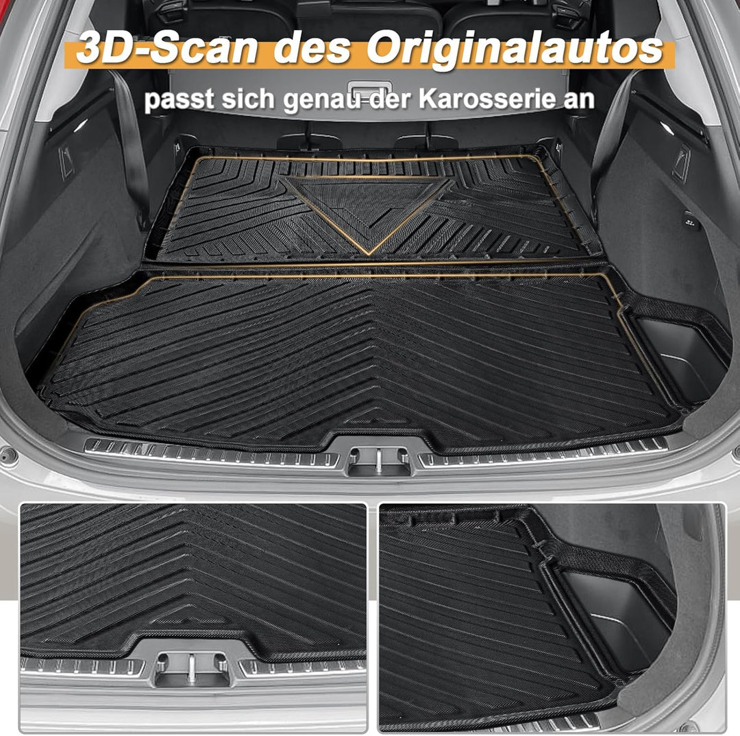 ECOZEN kofferraumwanne für Volvo XC90 2015-2026 TPE Allwetter Kofferraumwanne Original 3D-Scan 3-lag