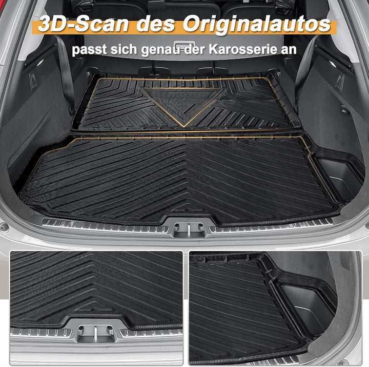 ECOZEN kofferraumwanne für Volvo XC90 2015-2026 TPE Allwetter Kofferraumwanne Original 3D-Scan 3-lag