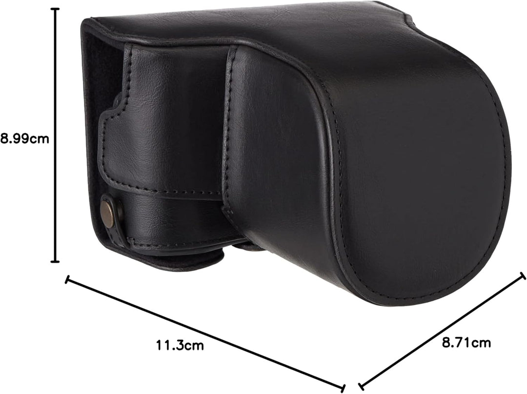 MegaGear MG1451 Olympus PEN E-PL9 (14-42mm) Ever Ready Leder Kamera-Case mit Trageriemen - Black Sch