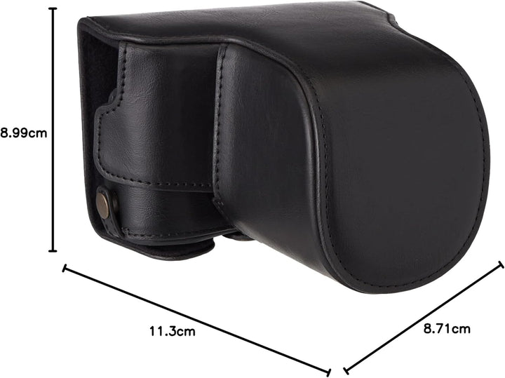 MegaGear MG1451 Olympus PEN E-PL9 (14-42mm) Ever Ready Leder Kamera-Case mit Trageriemen - Black Sch