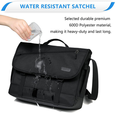 VASCHY Umhängetaschen Herren, Wasserabweisend 15.6 Zoll Laptop Schultertasche Laptoptaschen mit Gepo