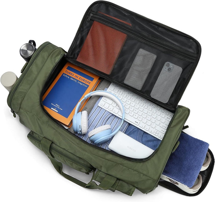 70L Sporttasche Herren Gross Reisetasche Rucksack mit Schuhfach Wasserdicht Fitness Trainingstasche
