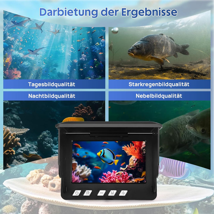 Fishfinder, Unterwasserkamera Angeln, Weitwinkel-Infrarot-Nachtsicht,Unterwasserkamera Fischfinder m