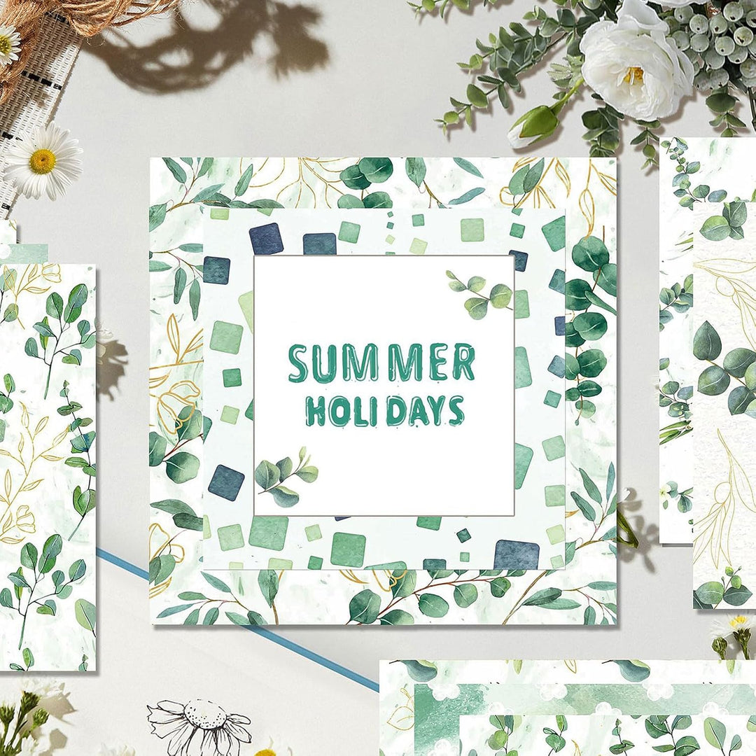 Scrapbook Papier 30x30 Scrapbook Bastelpapier mit Muster, Grün Scrapbooking Papier Doppelseitiges Fr