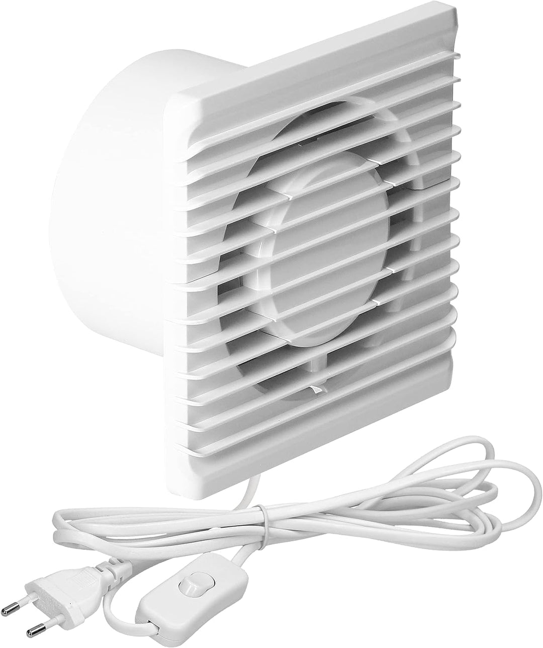 Bad lüfter 230V 125mm Leiser Badezimmer Lüfter Aufputz 34 dB 14 W Kabellänge 1,3 m mit Schalter Idea