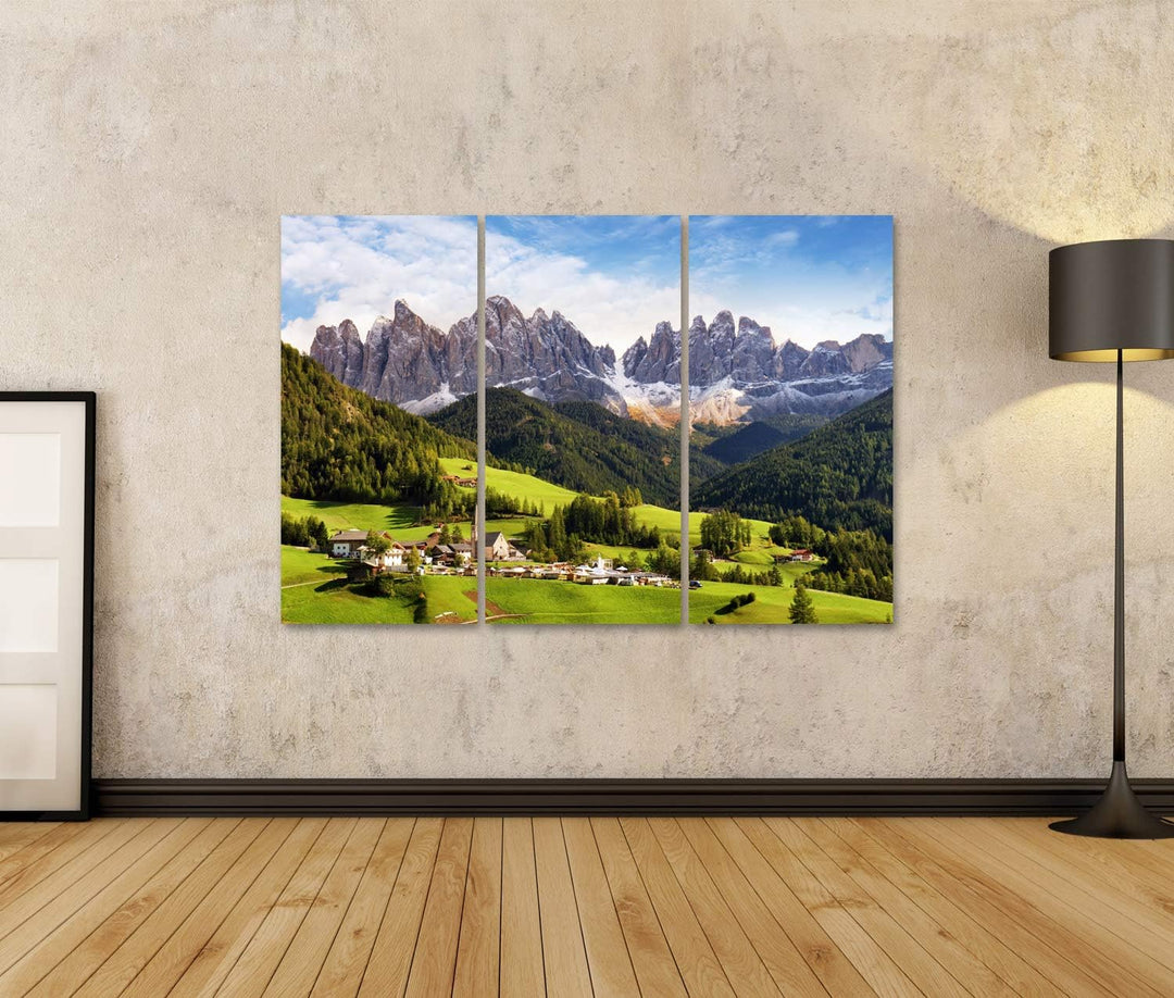 islandburner Bild auf Leinwand Val Di Funes Trentino Südtirol Italien Wandbild Poster Kunstdruck Bil