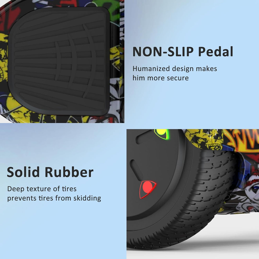 RCB Hoverboards 6,5 Zoll Skateboard Kinder und Jugendliche Hoverboards mit Bluetooth - Led Licht Seg