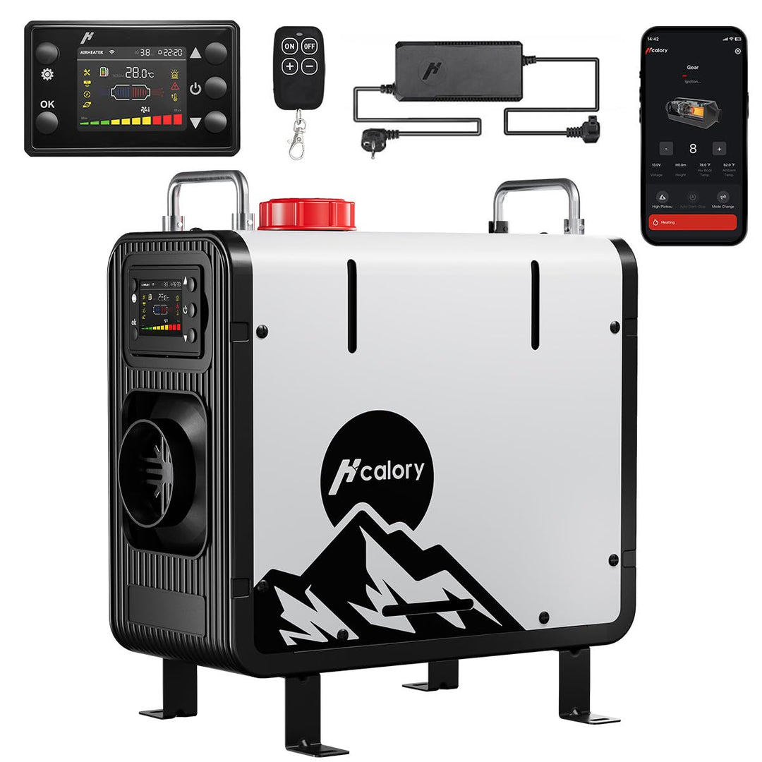 8kW Diesel Standheizung, 12V/24V Diesel Luftheizung 0,12–0,45 L/h, mit APP & 220-240V Adapter,28% hö