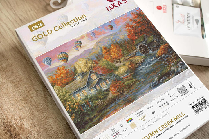 Needlepoint Kit Luca-S - Autumn Creek Mill, Gold Collection, Stickset, Handarbeiten-Set