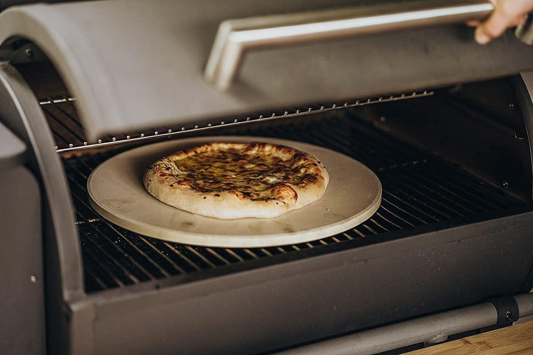 MOESTA-BBQ 10374 Pizzastein No. 1 - Rund 41cm Durchmesser - Cordierit Naturstein - Italienischer Gen