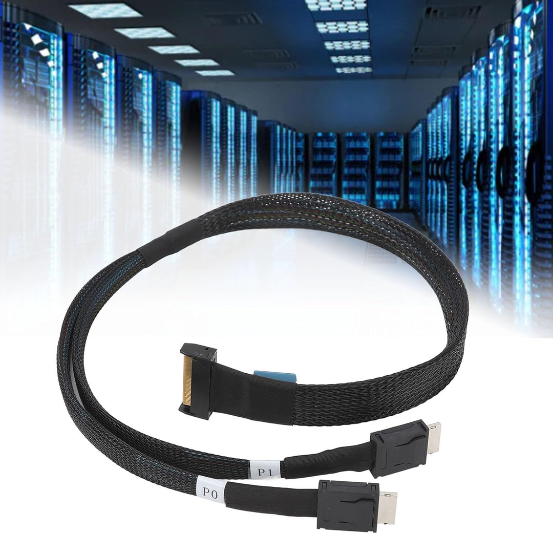 für MCIO 8i zu Oculink SFF 8611 4i Kabel, PCIe PCI Express 5.0 für MCIO X8 zu 2 SFF 8611 Kabel für S