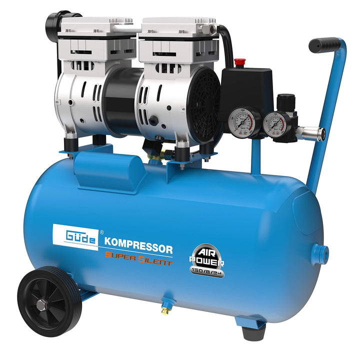 Güde 50136 Kompressor Airpower 150/8/24 Silent (Doppelkolbenaggregat Direktgetrieben, 0,75 kW, 230V,