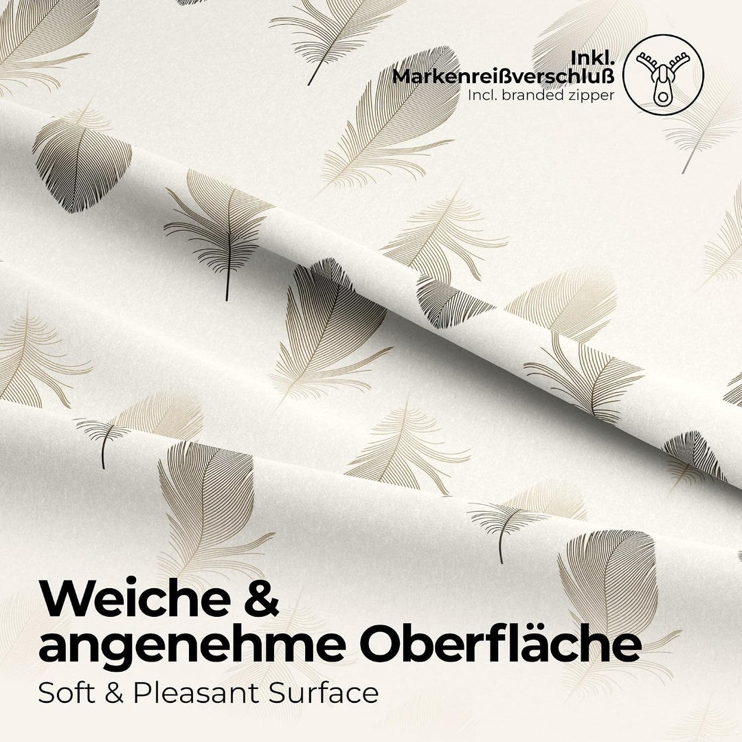 etérea Renforcé Bettwäsche 155x220 cm + 80x80 cm Federn Weiss Bettbezug Set 155x220 cm + 80x80 cm We