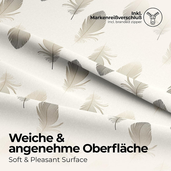 etérea Renforcé Bettwäsche 155x220 cm + 80x80 cm Federn Weiss Bettbezug Set 155x220 cm + 80x80 cm We